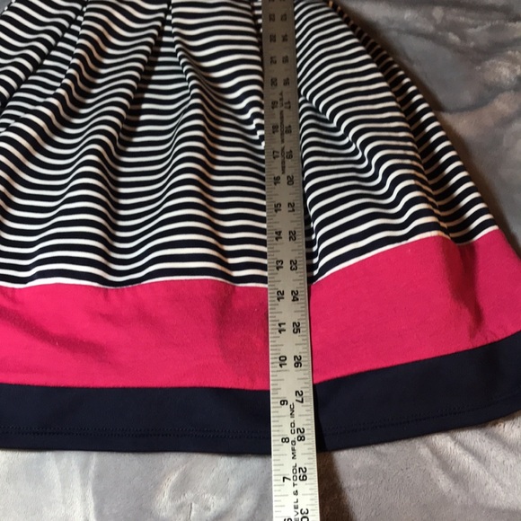 IRIS and IVY girl’s dress navy pink white stripes sleeveless belted size 10 - Picture 9 of 10